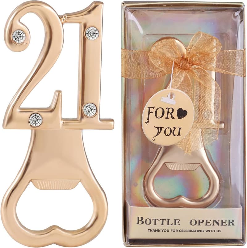 21st Birthday Bottle Opener Party Favors (36 Pack, Black)
