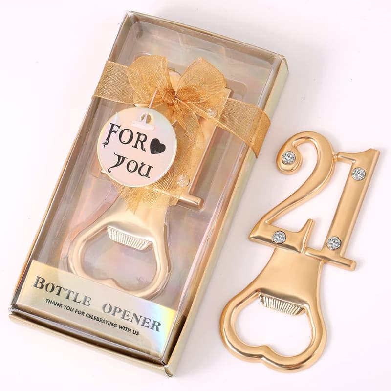 21st Birthday Bottle Opener Party Favors (36 Pack, Black)