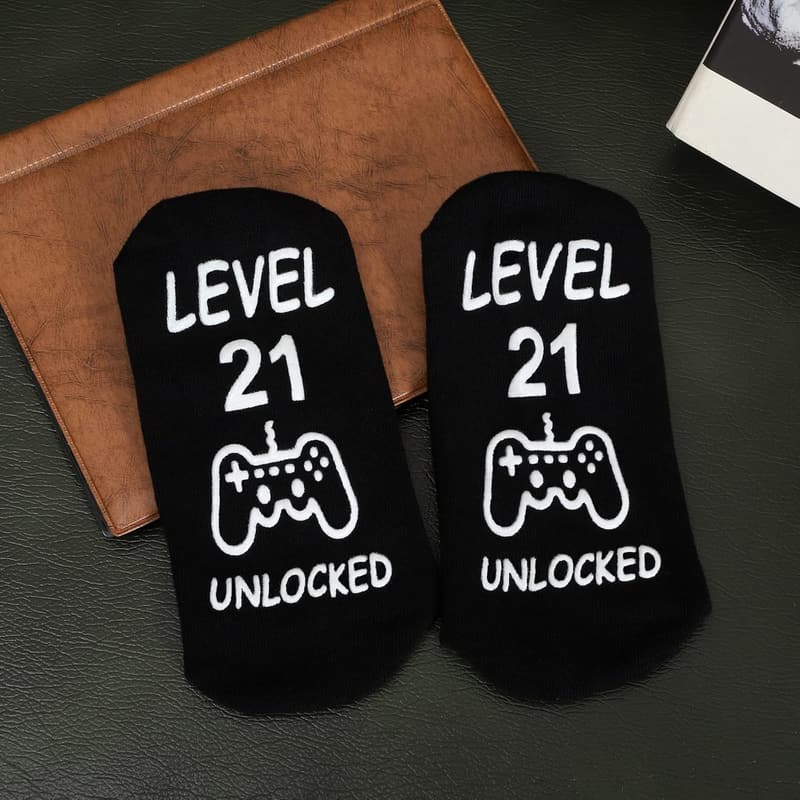 21st Birthday Funny Socks for Male Gamers
