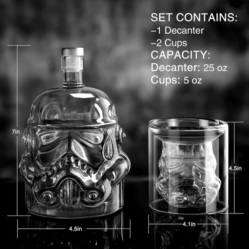 Whiskey Decanter Set with 2 Glasses - Perfect Gift for Dad