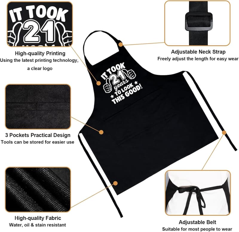 Men's Chef Apron with 3 Pockets - Ideal Birthday Gift