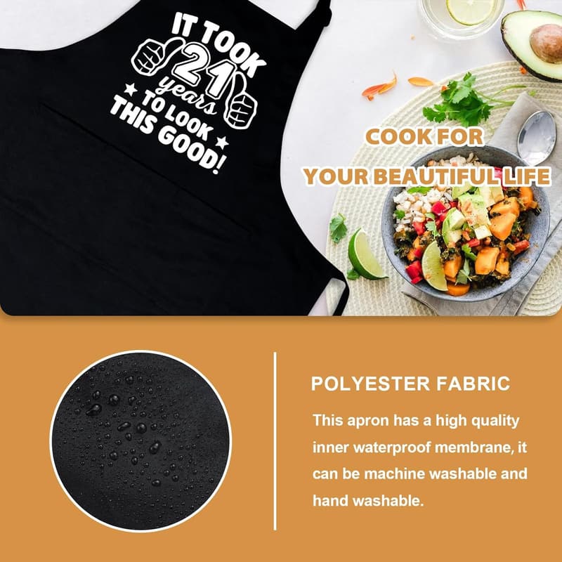 Men's Chef Apron with 3 Pockets - Ideal Birthday Gift