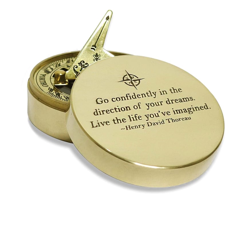 Graduation Sundial Compass in Wooden Box - Inspirational Gift
