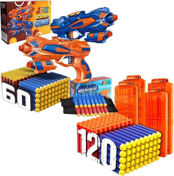 Nerf Blaster Toy Guns Set with 180 Soft Foam Darts for Kids