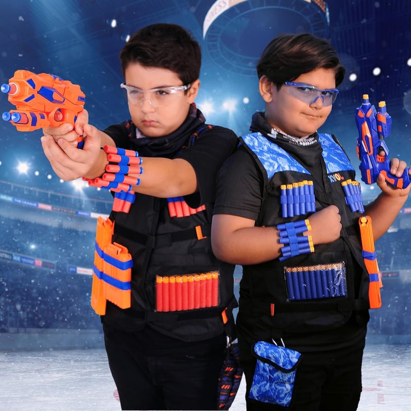 Nerf Blaster Toy Guns Set with 180 Soft Foam Darts for Kids
