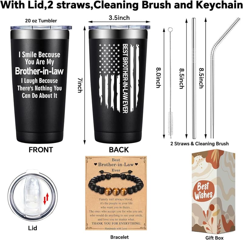 Brother-in-Law Birthday Tumbler Cup - 20oz Gift