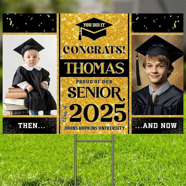 Personalized Graduation Yard Sign 2025 for High School Seniors