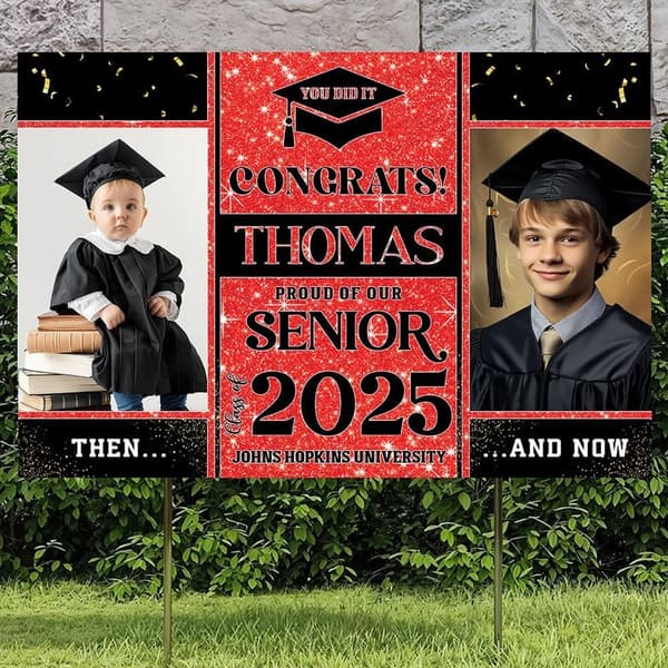 Personalized Graduation Yard Sign 2025 for High School Seniors