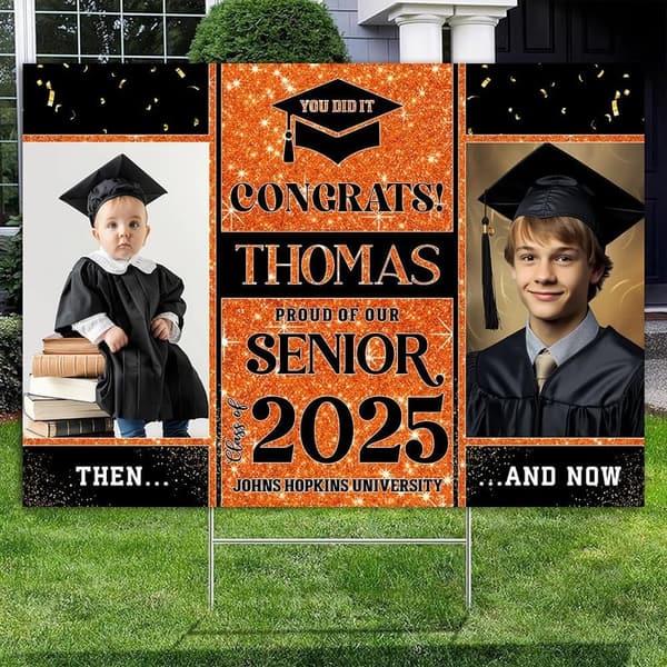 Personalized Graduation Yard Sign 2025 for High School Seniors