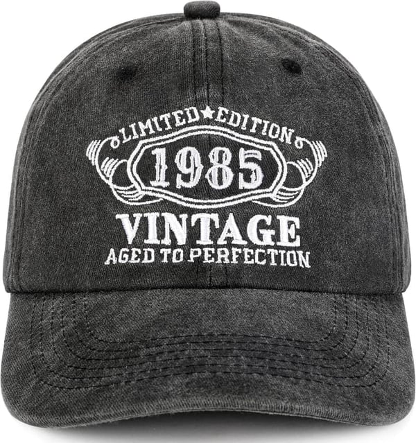 Vintage Year Baseball Cap for 21st-80th Birthdays, Unisex