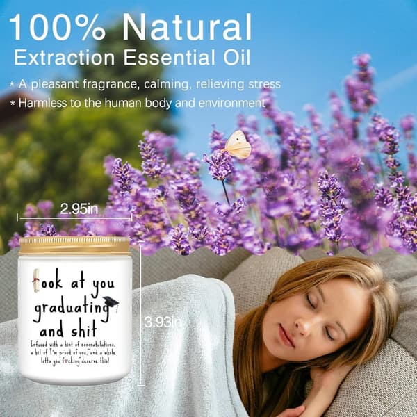 Graduation Gift: Funny Lavender Scented Candle for Her/Him