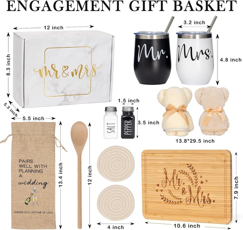 Unique Mr and Mrs Engagement Gift Set for Couples