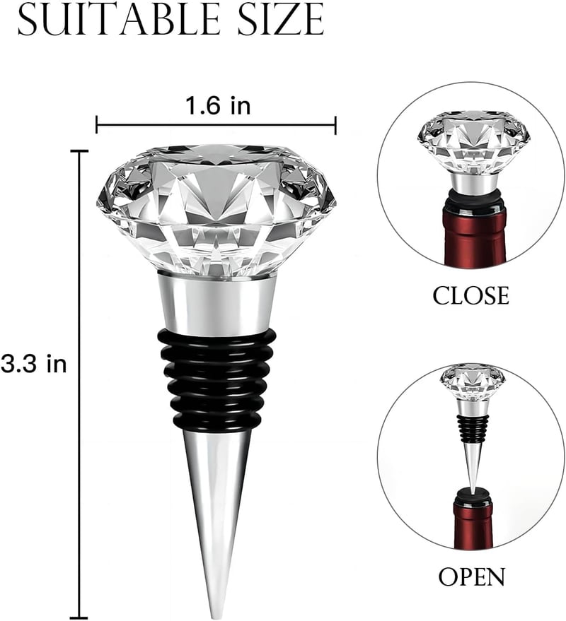 Whiskey Wine Glass Set with Diamond Stopper for Couples