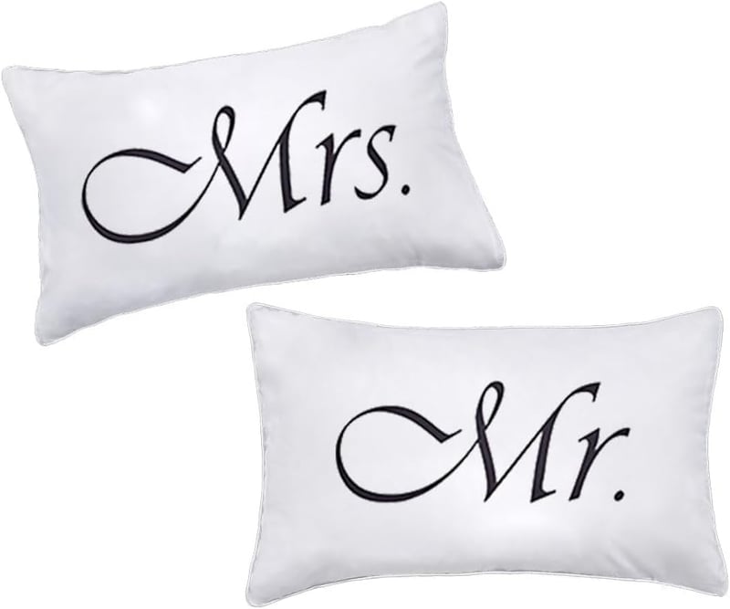 Romantic Mr. & Mrs. Pillowcases for Couples' Anniversary