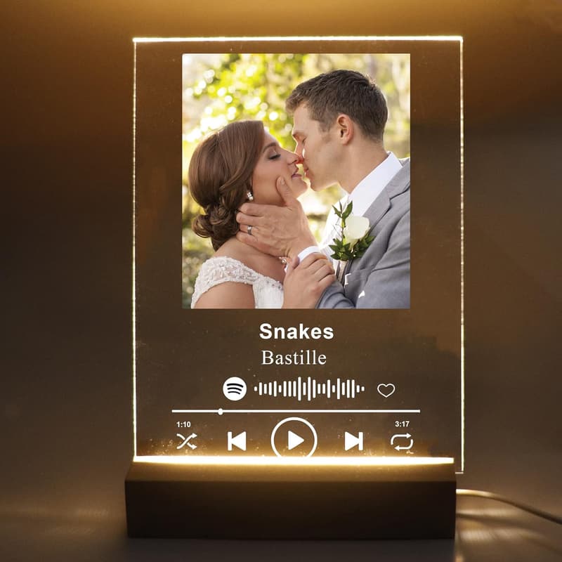 Personalized Acrylic Song Plaque with Scannable Spotify Code for Music Lovers
