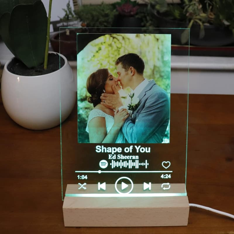 Personalized Acrylic Song Plaque with Scannable Spotify Code for Music Lovers