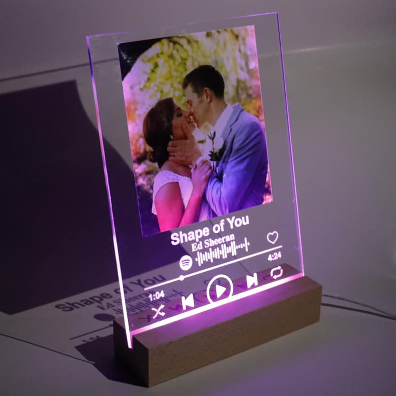 Personalized Acrylic Song Plaque with Scannable Spotify Code for Music Lovers