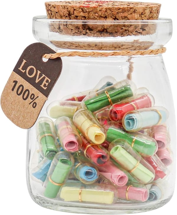 Love Letter Capsule Messages in a Bottle - 50pcs Gift Set