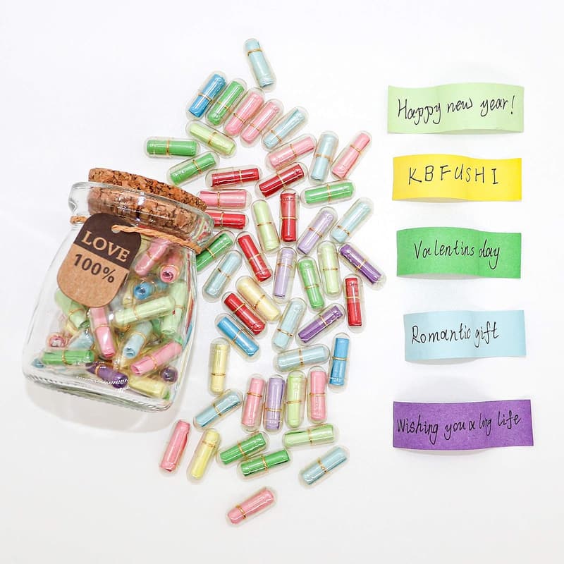 Love Letter Capsule Messages in a Bottle - 50pcs Gift Set