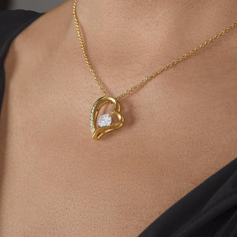 Wife Birthday Necklace with Customized Message Card