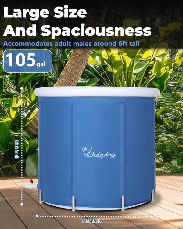 Colossal Inflatable Ice Bath Tub for Athletes - 105 Gallons