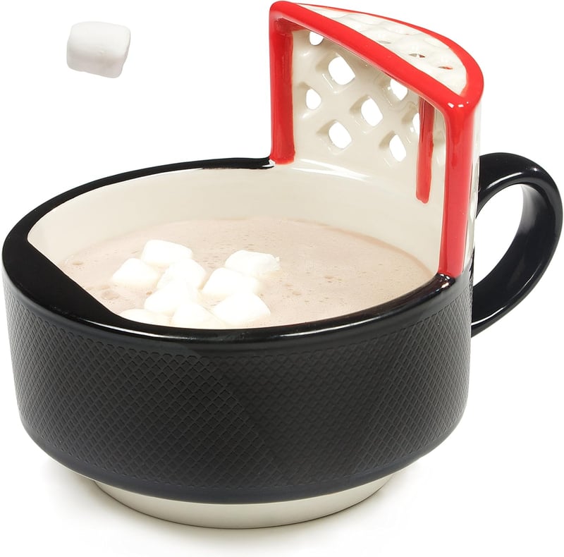 Hockey Mug with Net - Funny Sports Gift for Dad