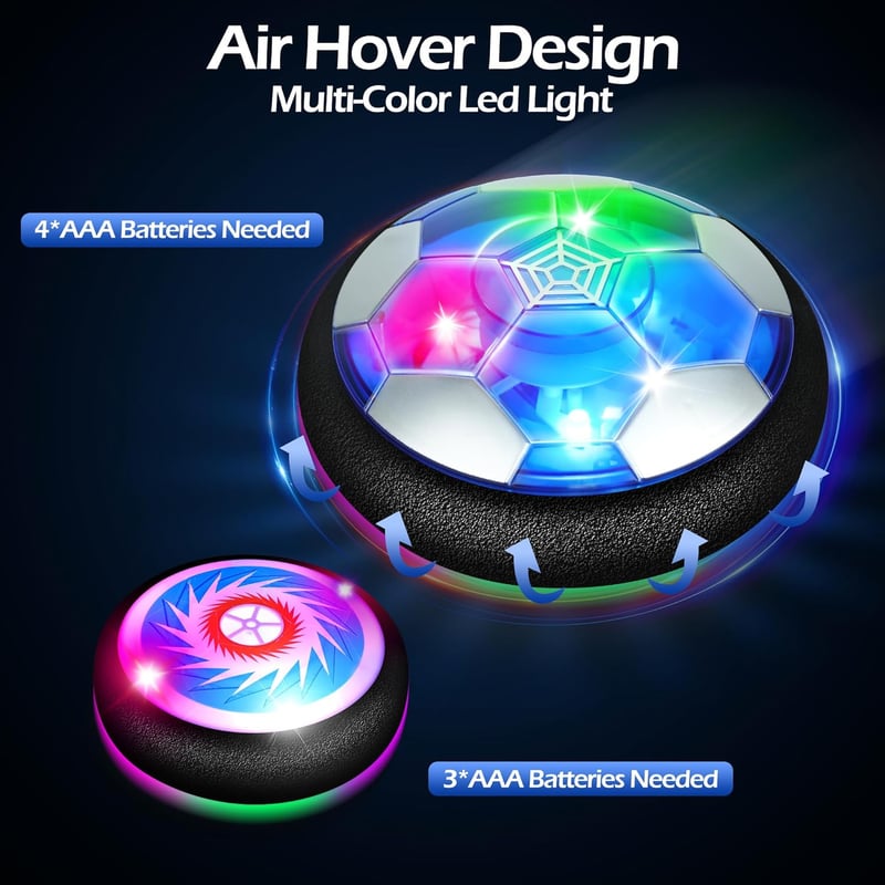 Hover Soccer & Hockey Set for Kids with LED Lights - Holiday Gift