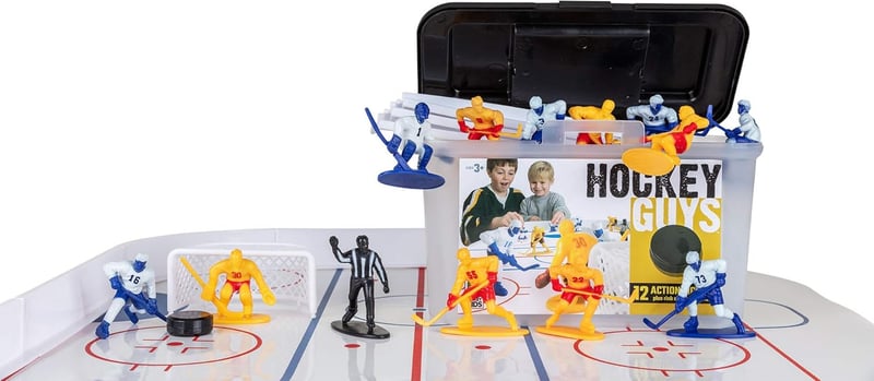 Kaskey Kids Hockey Play Set – 25-Piece Blue/Yellow Teams