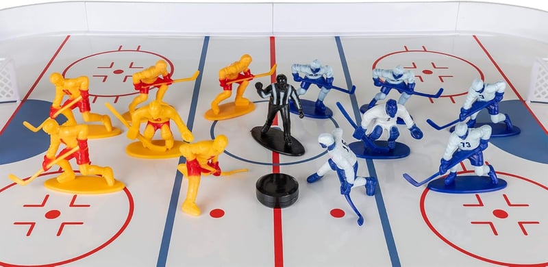 Kaskey Kids Hockey Play Set – 25-Piece Blue/Yellow Teams