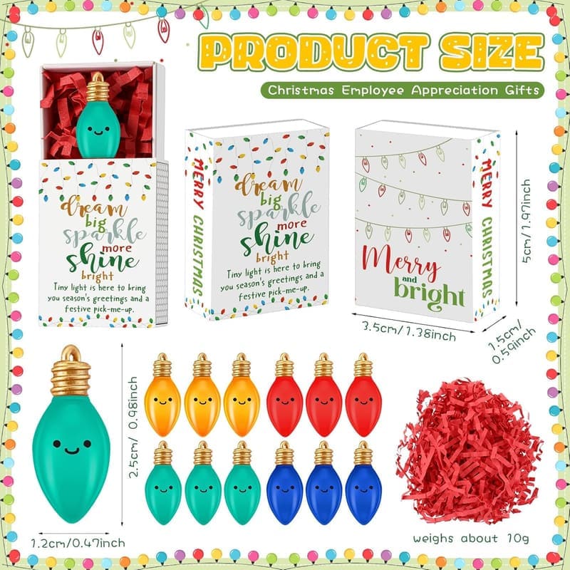 Inspirational Light Bulb Ornaments Gift Set for Coworkers