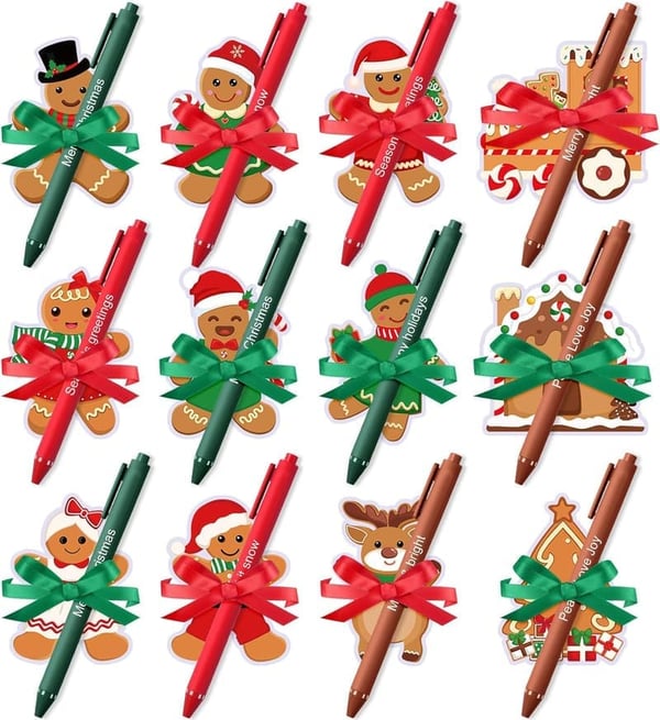Christmas Sticky Note & Pen Set with Ribbons - 24 Packs