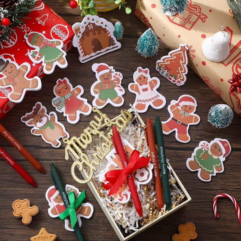 Christmas Sticky Note & Pen Set with Ribbons - 24 Packs