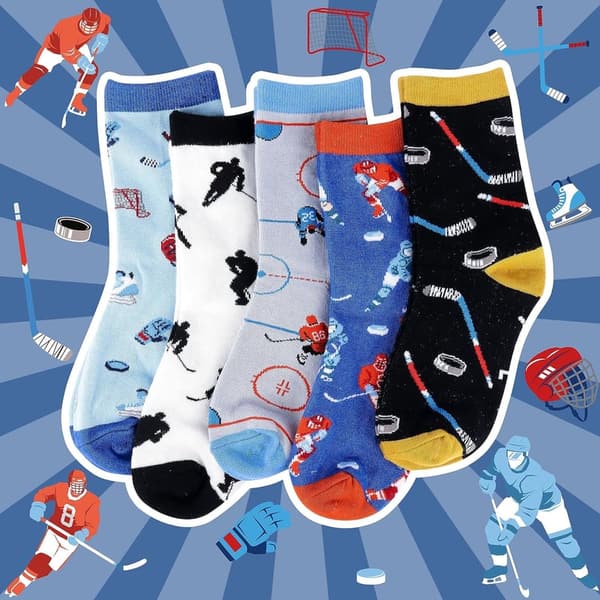 Boys' Sports Socks Gift Set - Football, Basketball, Baseball