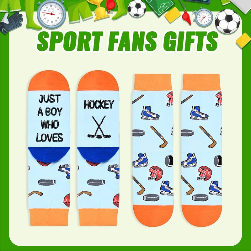 Birthday Gift Novelty Socks for Boys - Sports Themes