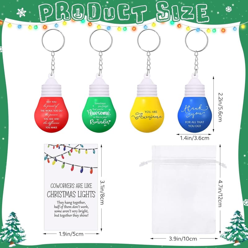 Christmas Employee Appreciation Gift Set: Stress Balls & Keychains