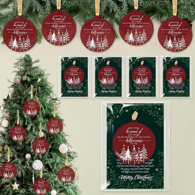 Christmas Appreciation Gifts - 36 Red Acrylic Tree Ornaments