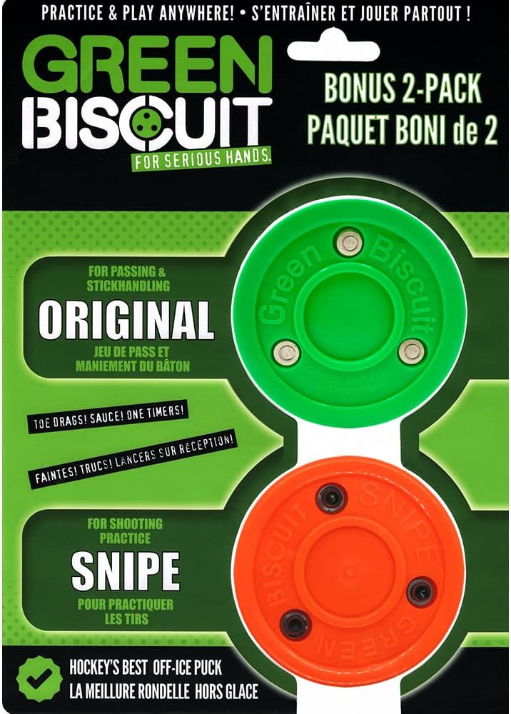 Green Biscuit Off-Ice Hockey Puck 2-Pack