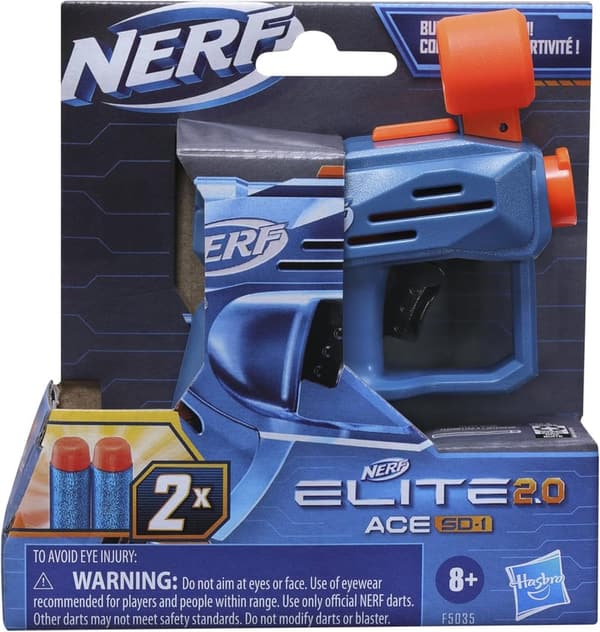 Nerf Elite 2.0 Ace SD-1 Blaster with 2 Darts & Onboard Storage