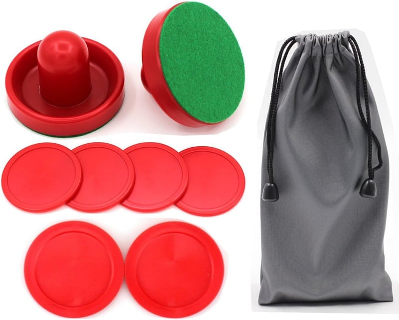 Air Hockey Paddles & Pucks Set for Kids & Adults - 2 Strikers, 6 Pucks