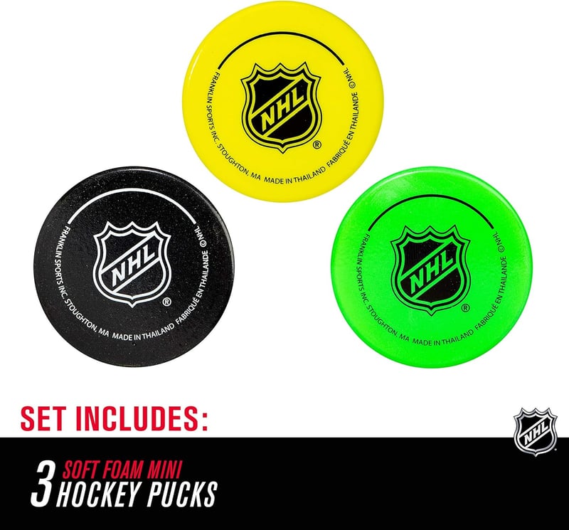 Mini Foam Hockey Pucks for Kids - Indoor Knee Hockey Set (3 Pack)