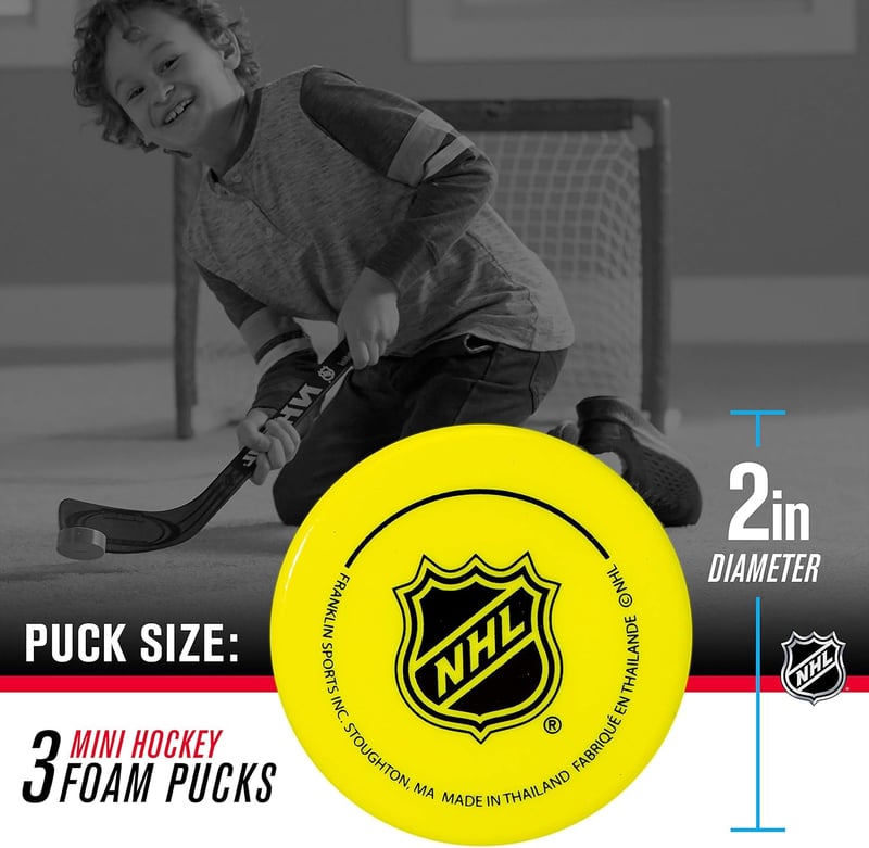 Mini Foam Hockey Pucks for Kids - Indoor Knee Hockey Set (3 Pack)