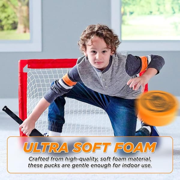 Indoor Knee Hockey Pucks - Set of 3 Soft Regulation 3