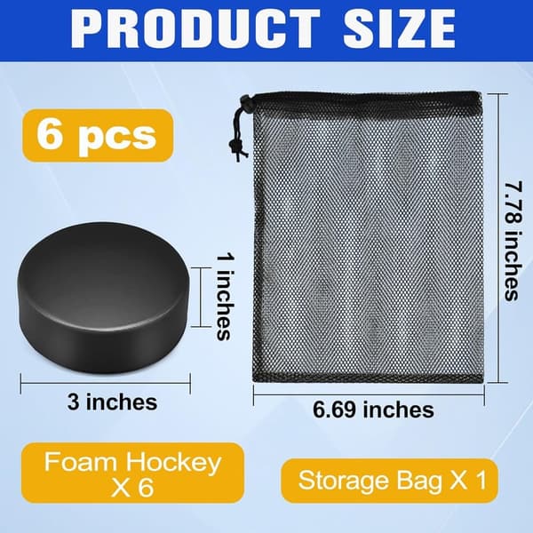 3-Inch Soft Foam Hockey Pucks Set for Kids & Adults