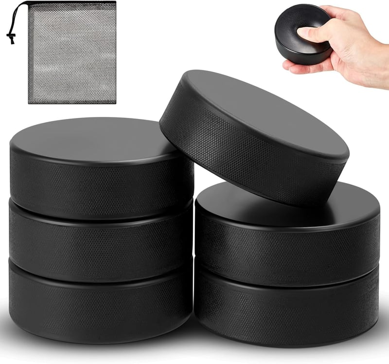 Indoor Ice Hockey Pucks for Training with Mesh Bag - 3 Pack