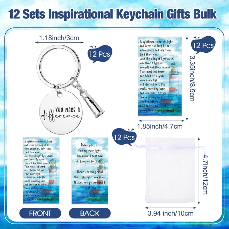 Employee Appreciation Keychain - Bulk Thank You Gifts for Team