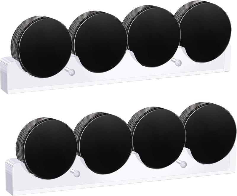 Hockey Puck Display Rack for 4 - Acrylic Wall Holder