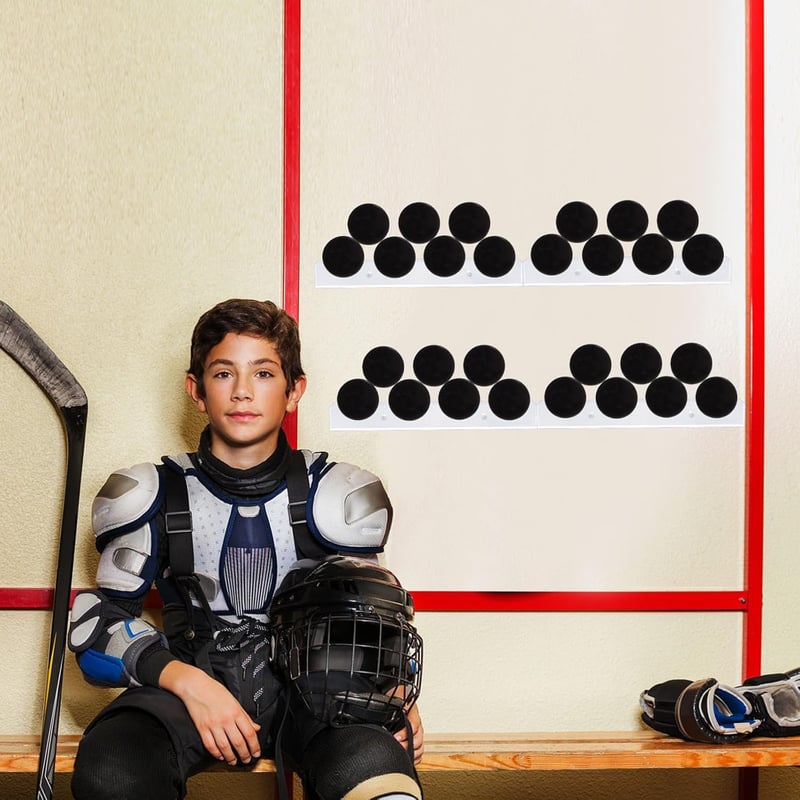 Hockey Puck Display Rack for 4 - Acrylic Wall Holder
