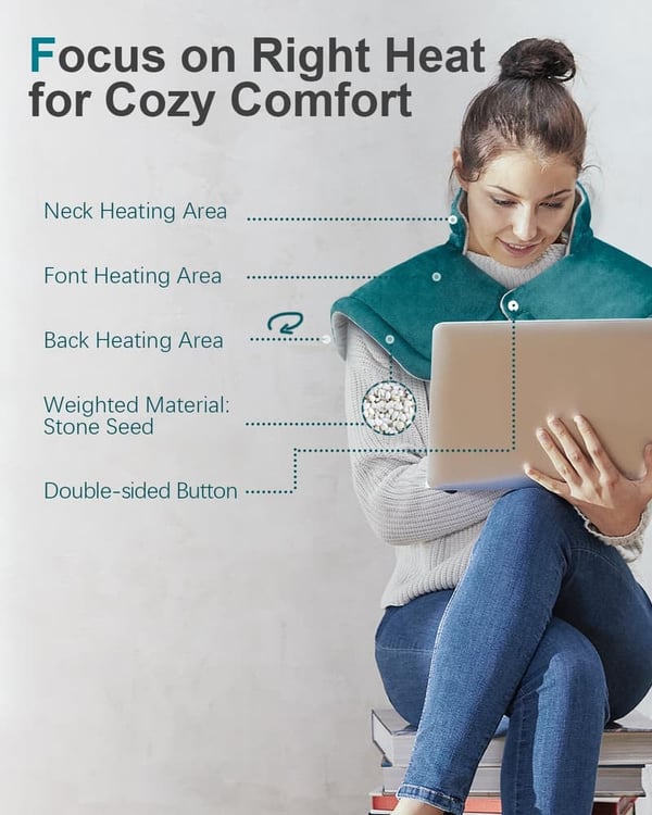 Weighted Heating Pad for Neck & Shoulder Pain Relief