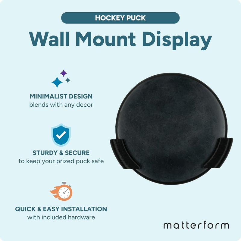 Hockey Puck Wall Mount Display Rack (2 Pack) for Collectibles