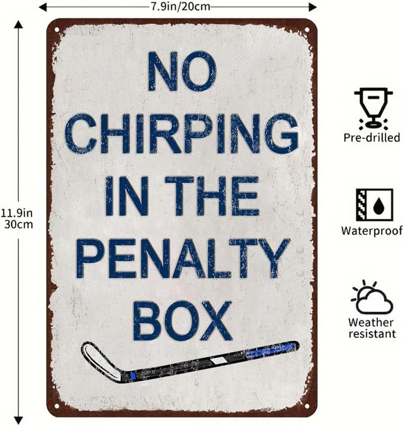 Funny Ice Hockey Vintage Metal Sign for Home Bar Decor 12